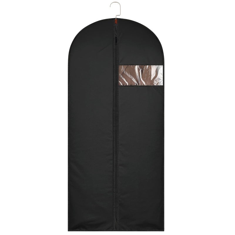 JOLYEAK 62-Inch Garment Bags Covers,Hanging Clothes Bag, Suit Cover Bags with Clear Window for Hanging Closet Clothes Storage and Travel (Black) - Image 1