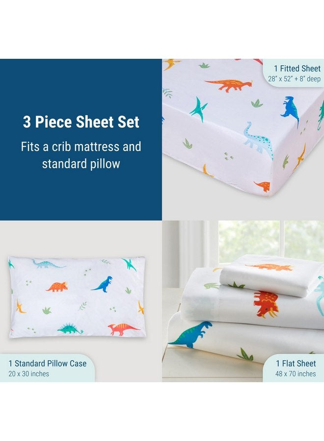 Wildkin Kids Microfiber Toddler Sheet Set for Boys and Girls, Bedding Sheet Set Includes Top Sheet, Fitted Sheet, and One Standard Pillow Case (Jurassic Dinosaurs) - Image 4