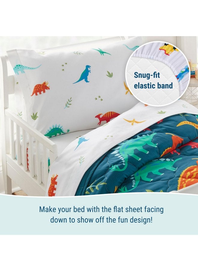 Wildkin Kids Microfiber Toddler Sheet Set for Boys and Girls, Bedding Sheet Set Includes Top Sheet, Fitted Sheet, and One Standard Pillow Case (Jurassic Dinosaurs) - Image 5