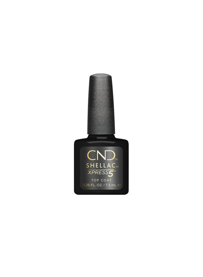 CND Shellac Gel Nail Polish XPRESS5 Top Coat, Crystal Shine Scratch Resistant Final Step Protective Longwear with No Nail Damage, 0.25 fl oz - Image 1