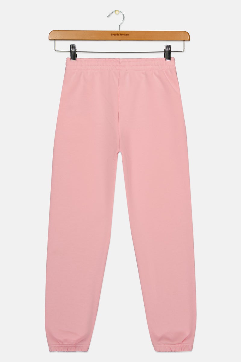 The Giving Movement Kids Girl Brand Logo Jogger Pants, Pink - Image 3