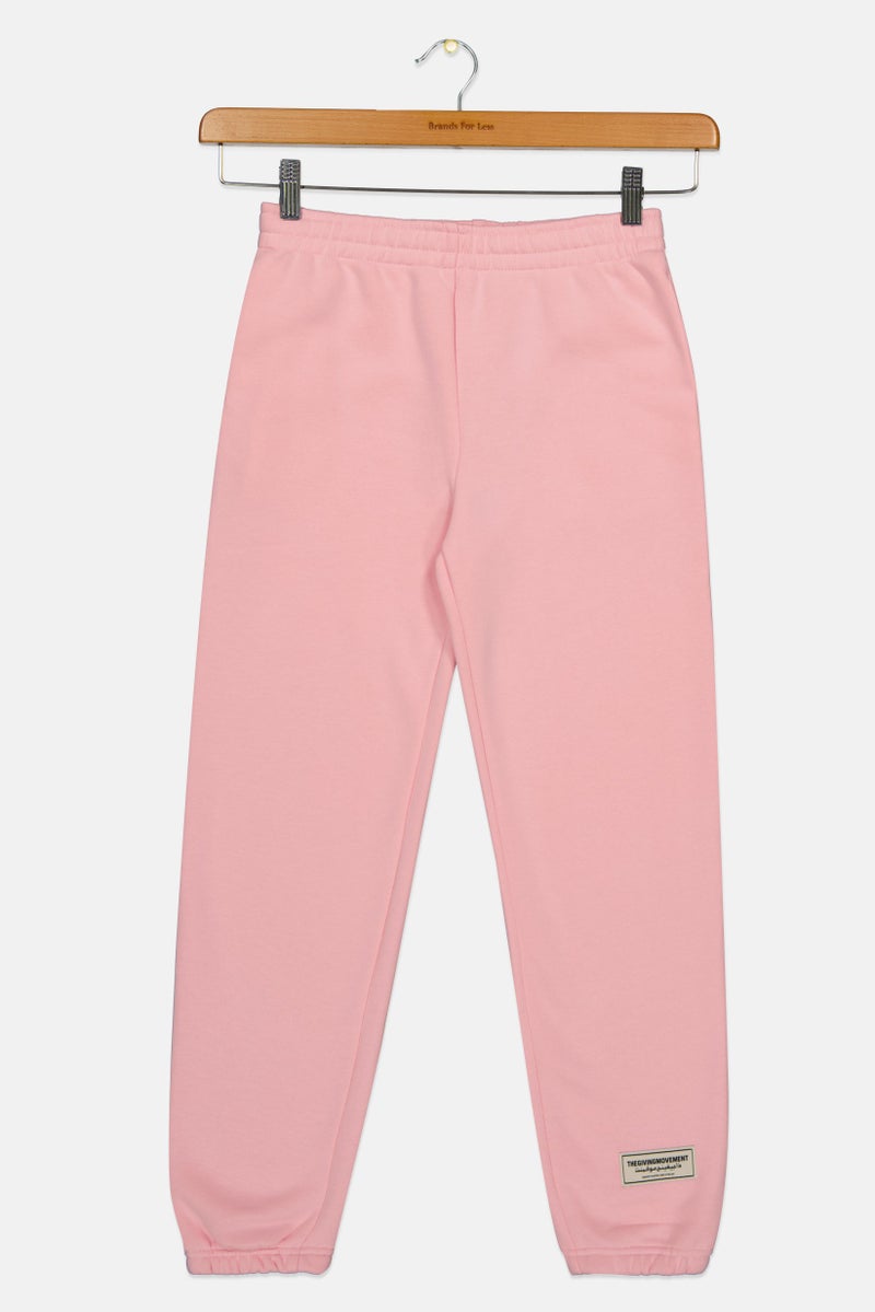 The Giving Movement Kids Girl Brand Logo Jogger Pants, Pink - Image 2