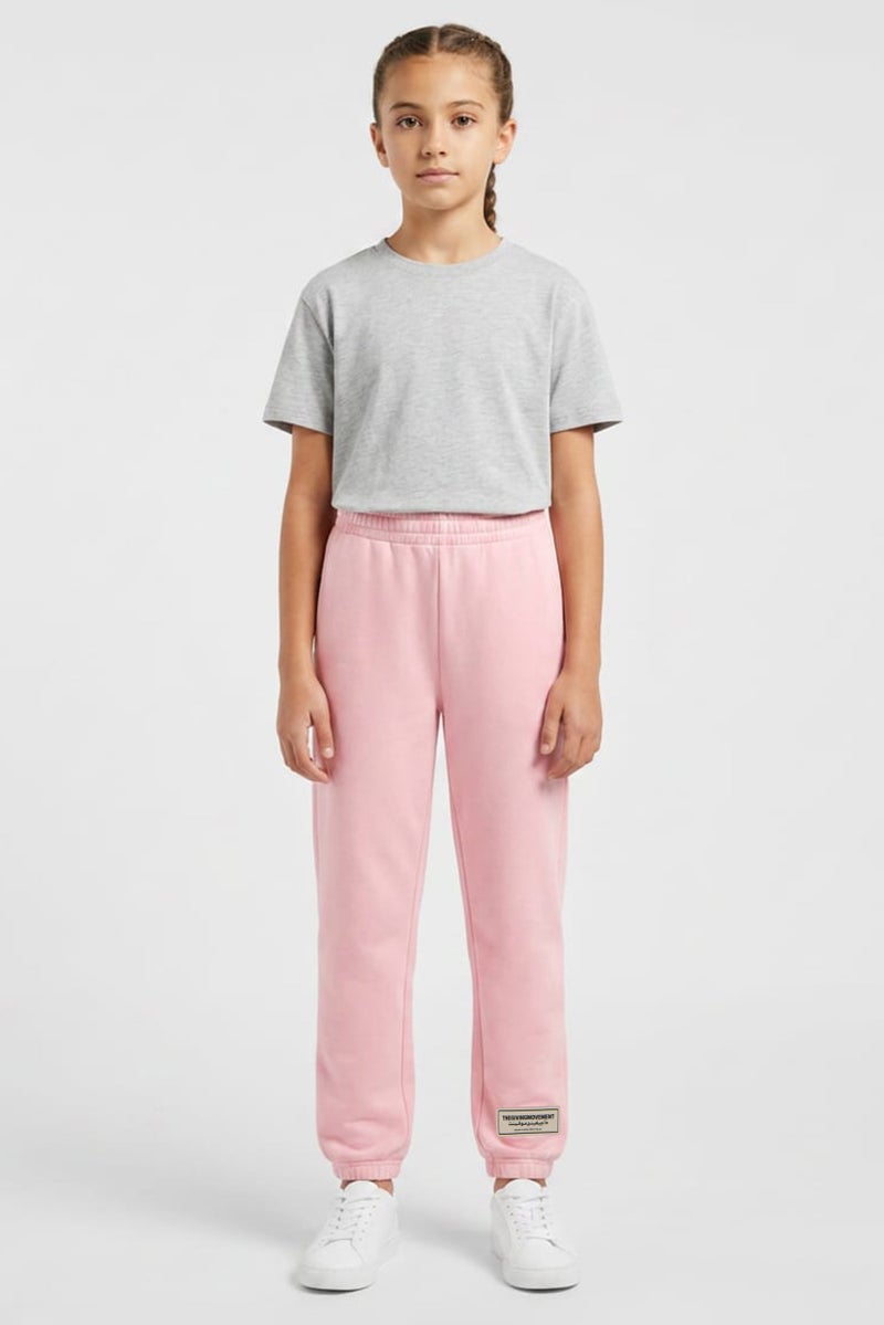 The Giving Movement Kids Girl Brand Logo Jogger Pants, Pink - Image 1