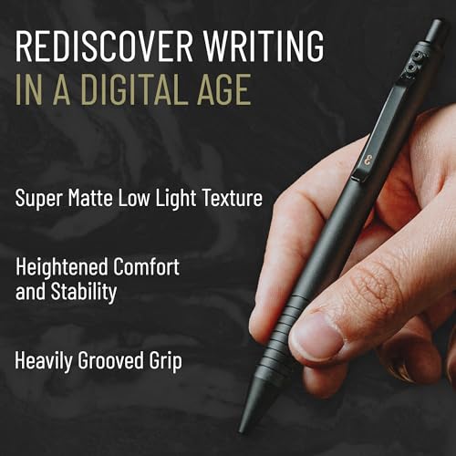 Everyman Grafton Super Matte Full Click Refillable Ballpoint Pen – Black | Durable EDC Writing Tool with Deep Grip | Smooth 0.7mm Ink Flow for Daily Use, Notes, Journaling, and Office Essentials - Image 4