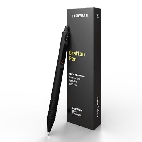 Everyman Grafton Super Matte Full Click Refillable Ballpoint Pen – Black | Durable EDC Writing Tool with Deep Grip | Smooth 0.7mm Ink Flow for Daily Use, Notes, Journaling, and Office Essentials - Image 1