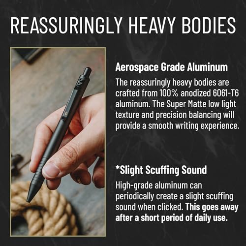 Everyman Grafton Super Matte Full Click Refillable Ballpoint Pen – Black | Durable EDC Writing Tool with Deep Grip | Smooth 0.7mm Ink Flow for Daily Use, Notes, Journaling, and Office Essentials - Image 3