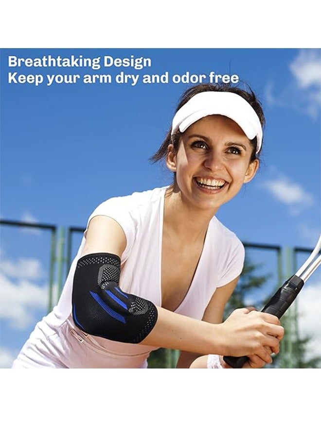 Generic Sports Knit Elbow Support, Compression Sleeve with Integrated Elbow Pads Breathable Tendonitis Elbow Support Protector For Sports Golfers Elbow Arthritis Treatment Reduces Joint Pain. Elbow Support Ar  - Image 5