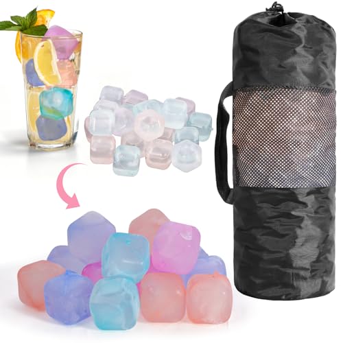 Tngan 380 Pack Color-changing Reusable Ice Cube, Plastic Ice Cubes for Drinks, Washable Refreezable BPA Free, Non-Melting Ice Cubes for Whiskey, Cocktails, Wine, Coffee (Color-changing) - Image 1