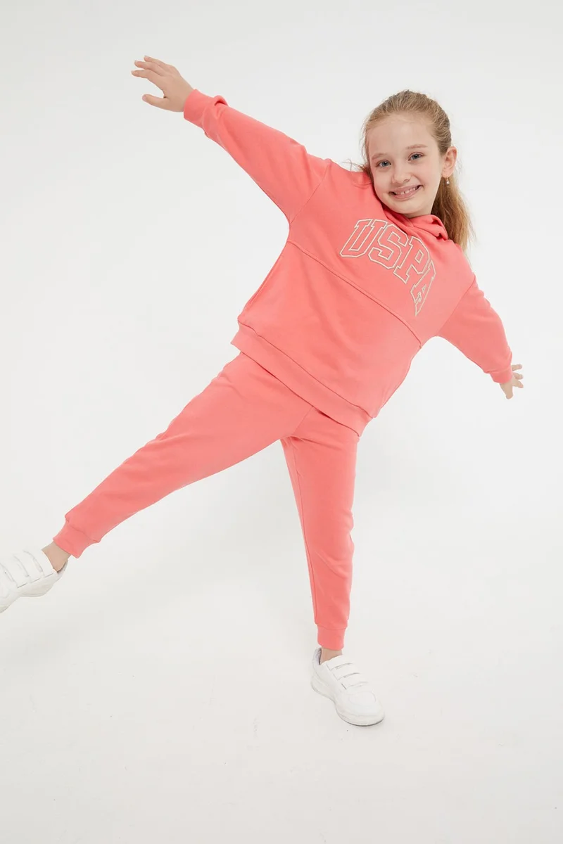 U.S. Polo Assn. BASE. Polo Assn. Base. Polo Assn Licensed Classic Coral Girl Child Tracksuit Set