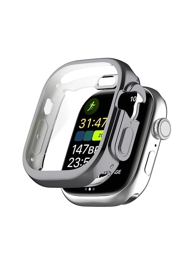 Watch Cover for Apple 49MM PC Protective Case Hollow Frame Protector Bumper for 49mm Case (Color : Grey, Size : 49MM)