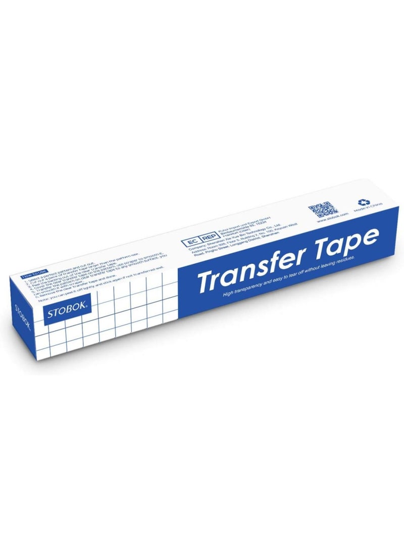 BPA - Clear Vinyl Transfer Tape Roll 30x500cm Medium Tack Vinyl Transfer Tape 5 Mil Clear Transfer Paper for Decals Signs Windows Stickers  Blue - Image 1