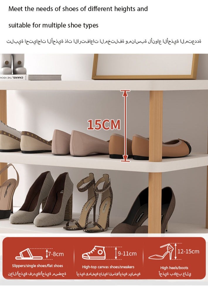 ديدا كوسموس رف أحذية منظم بخمس طبقات - رف تخزين قابل للتكديس مع تركيبات متعددة الوظائف - رفوف أحذية قائمة بذاتها للخزانة والمدخل والردهة والحمام وغرفة المعيشة (طبيعي، 5 طبقات)  - Image 3