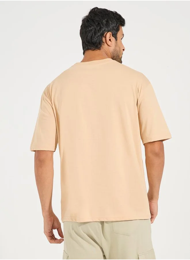 Styli Contrast Seam Piping Detail Oversized T-Shirt