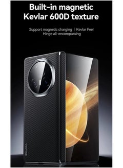 General Case Compatible with Honor Magic V3 5G, Carbon Fiber Kevlar Feel Phone Case Shockproof Protective Back Cover for Honor Magic V3 Support Wireless Charging  - Image 2