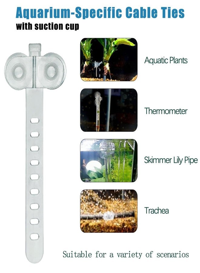 IAFVKAI 10pcs Suction Cups with Transparent Ties, Rubber Sucker for Aquarium Plant Tank Home Kitchen Hanging Organization - Image 3