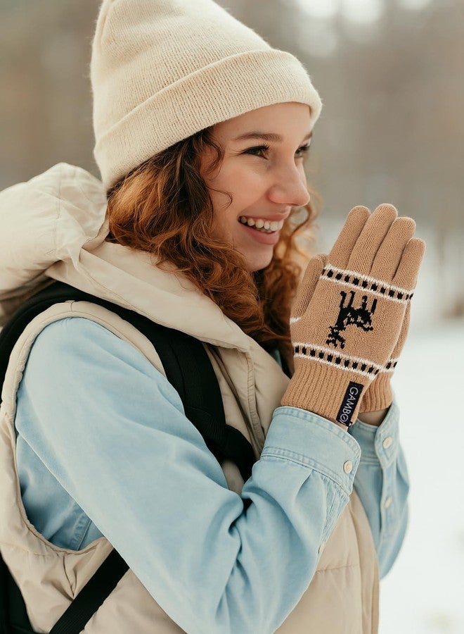 Gamboa Alpaca Hand Gloves - Llamita (Light Brown) - Image 4