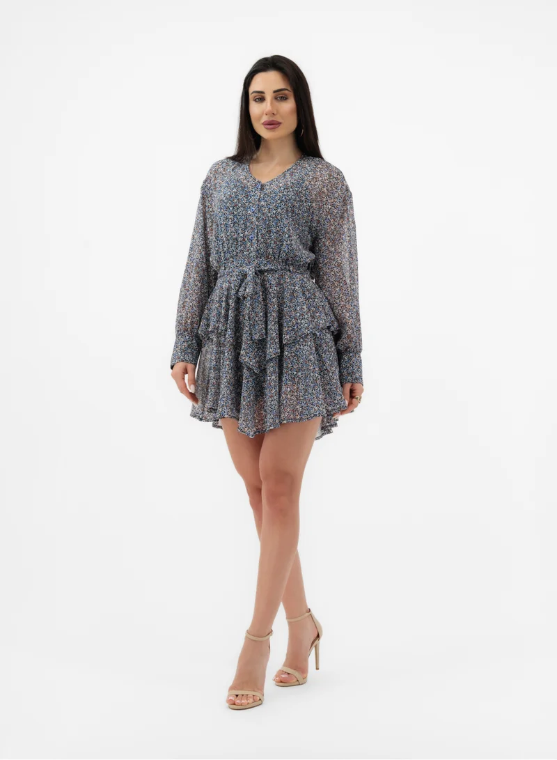 SHORT PATTERNED DRESS