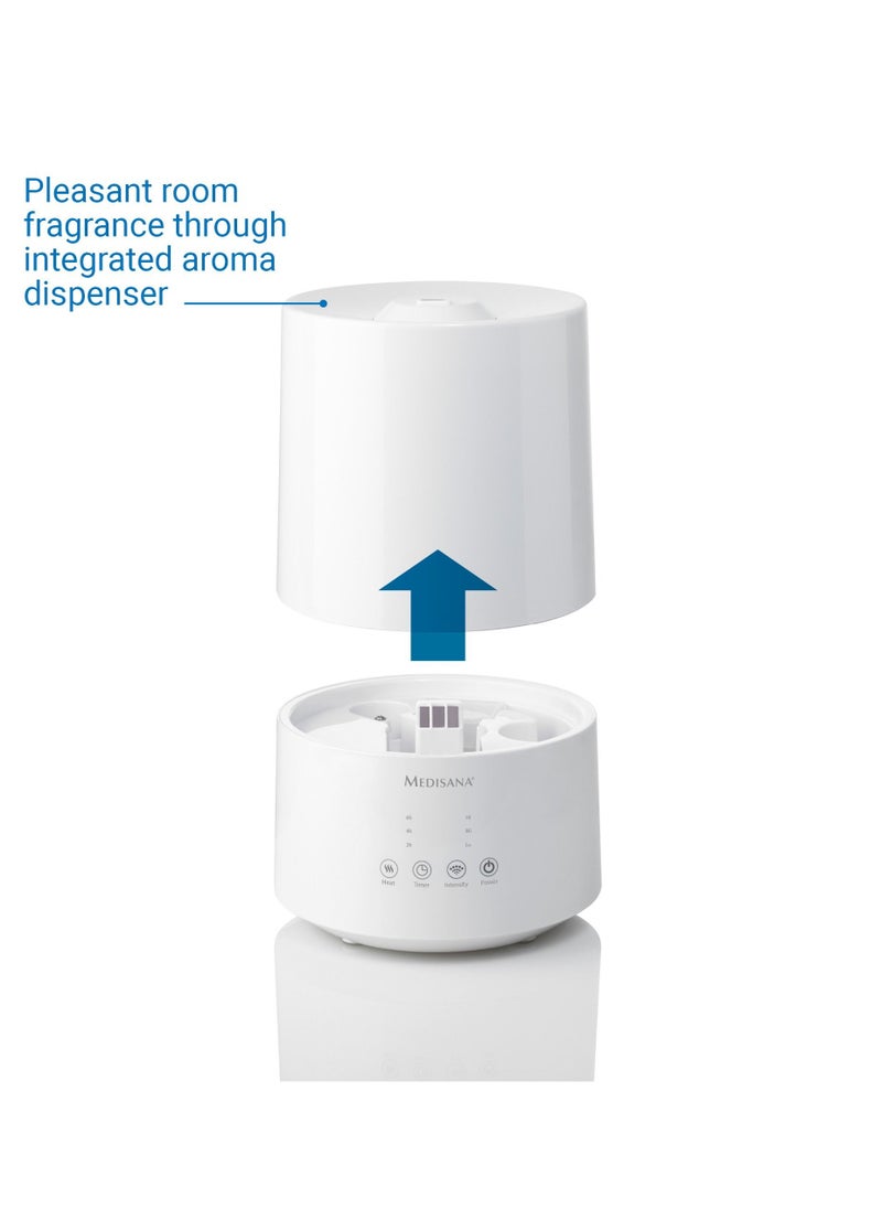 Medisana - medisana AH 661 Ultrasonic Humidifier, Air Purifier for Bedroom and Living Room, Nebuliser with Aroma Compartment and Heating Function Against Dry Air, 3.5 Litres - Image 1