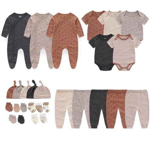 MAMIMAKA Newborn Layette Gift Set 27-Piece Baby Girl Clothes Bodysuits, Pants Essentials and Accessories 0-6Months - Image 1