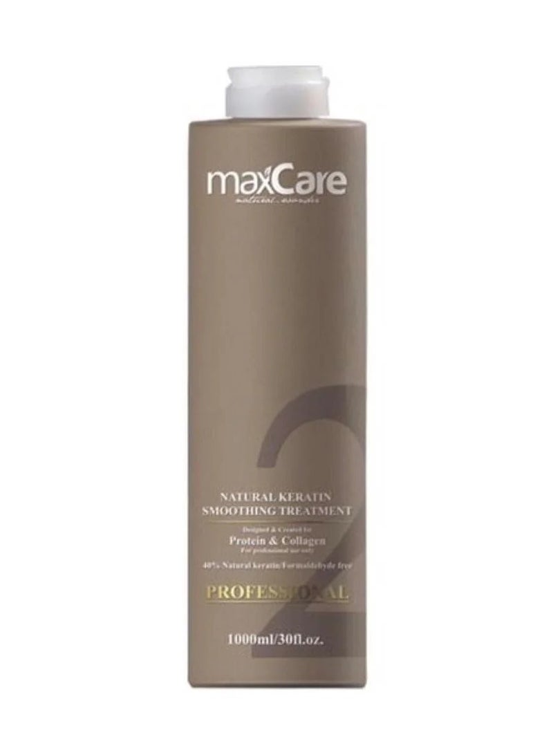 Maxcare Natural Keratin Smoothing Treatment Step 2 – 1000ml Professional Anti-Frizz Hair Solution - Image 1