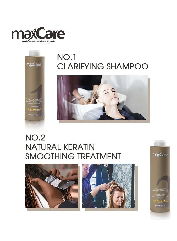 Maxcare Natural Keratin Smoothing Treatment Step 2 – 1000ml Professional Anti-Frizz Hair Solution - Image 4