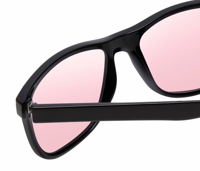 Calabria Noah Panthos Pink Tint FL-41 Glasses Gloss Black Men Women Migraine Glasses FL41 Fluorescent Blue Light Sensitivity - Image 4