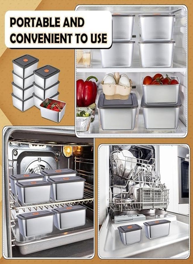 Hidak Food Storage Containers with Airtight Lids Stainless Steel Lunch Box Container Kitchen Storage Set Draining Crisper Food Box 1500ml - Image 3
