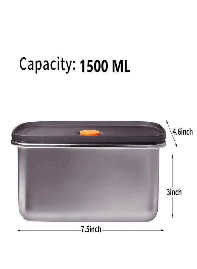 Hidak Food Storage Containers with Airtight Lids Stainless Steel Lunch Box Container Kitchen Storage Set Draining Crisper Food Box 1500ml - Image 2