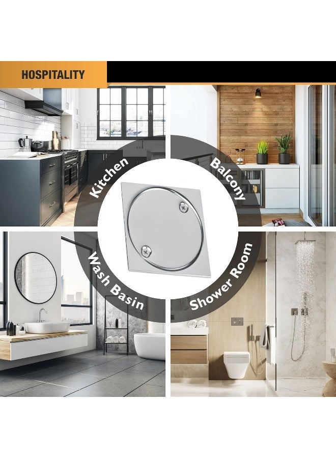 Biella 10x10cm Stainless Steel Floor Drain Trap – Grade 304 Mirror Finish, Rust-Proof, Anti-Odor Clean Out for Bathroom, Kitchen, Balcony & Laundry Use - Image 5
