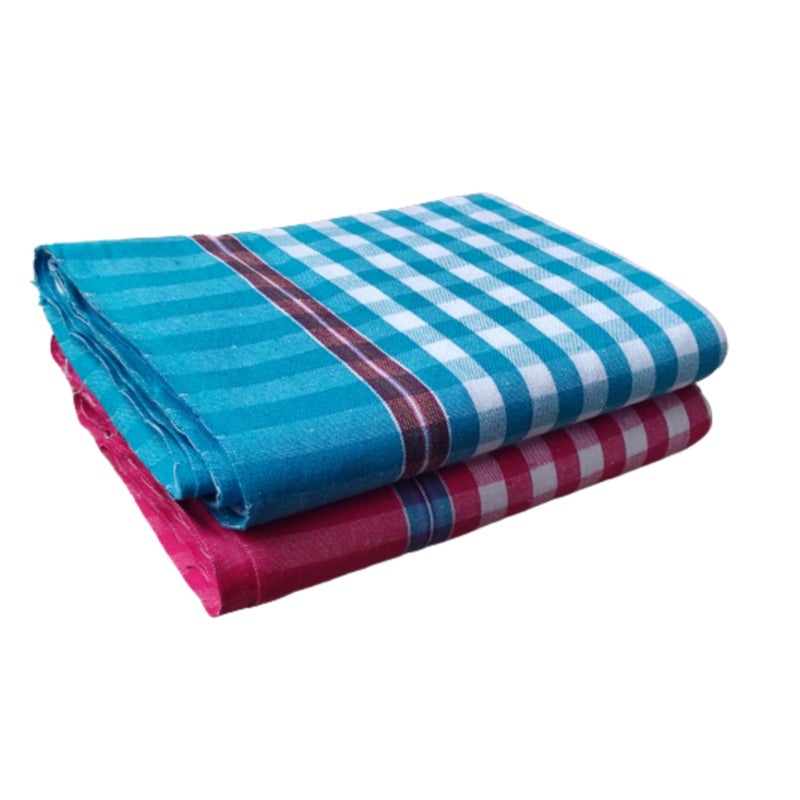 VUNNAVA® Handloom 100% Pure Cotton Towels XXXL Size 36/72Inch(90/180cm) 3/6feet Heavy Quality (Pack of 2) - Image 1