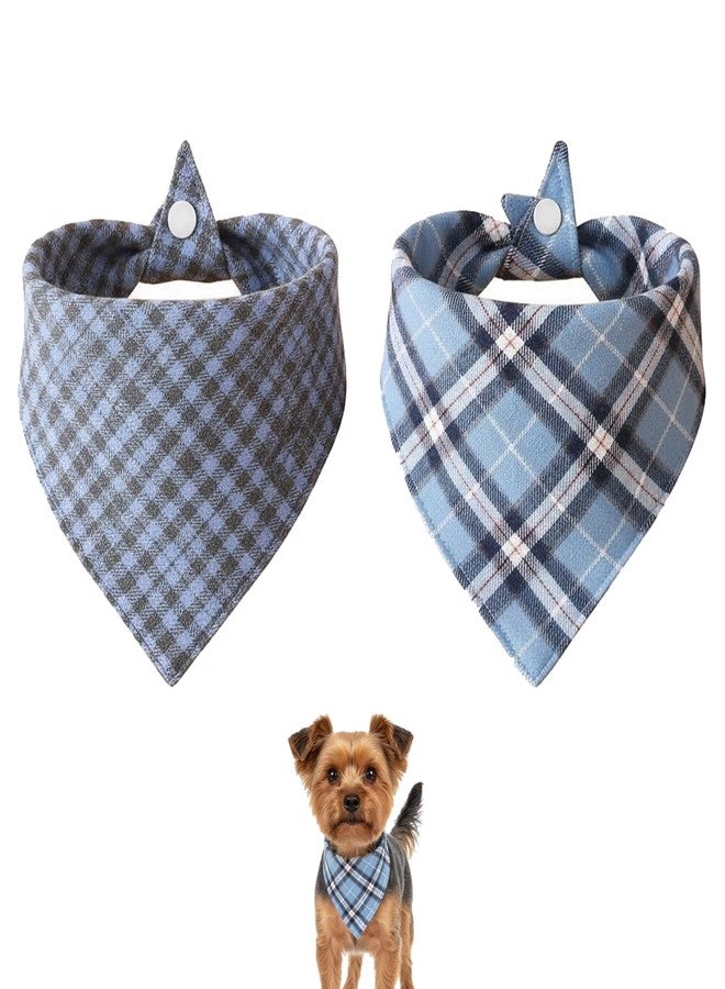 JURUAA Small Dog Bandana,Soft Cotton Pet Triangle Scarf for Small Dogs & Cats,Lightweight Tie-On,Pet Photo Prop,Cute Holiday Dog Bandana 2 Pack (Bule) - Image 1