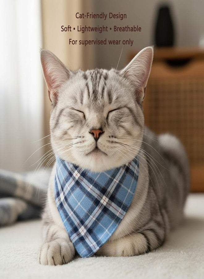 JURUAA Small Dog Bandana,Soft Cotton Pet Triangle Scarf for Small Dogs & Cats,Lightweight Tie-On,Pet Photo Prop,Cute Holiday Dog Bandana 2 Pack (Bule) - Image 4