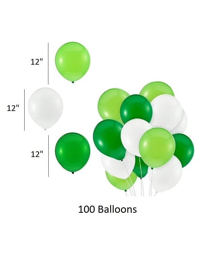Boxwoods 100 PCS Of Green And White Latex Balloons  - Image 2