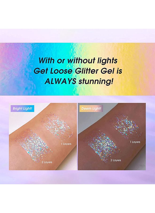 LANGMANNI - Holographic Body Glitter Gel - Cosmetic-Grade, Color Changing Glitter for Face, Body, and Hair, Safe and Easy to Use, Perfect for Festivals Parties, Vegan & Cruelty Free (Golden Mirage) - Image 1