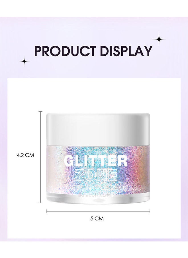 LANGMANNI - Holographic Body Glitter Gel - Cosmetic-Grade, Color Changing Glitter for Face, Body, and Hair, Safe and Easy to Use, Perfect for Festivals Parties, Vegan & Cruelty Free (Golden Mirage) - Image 1