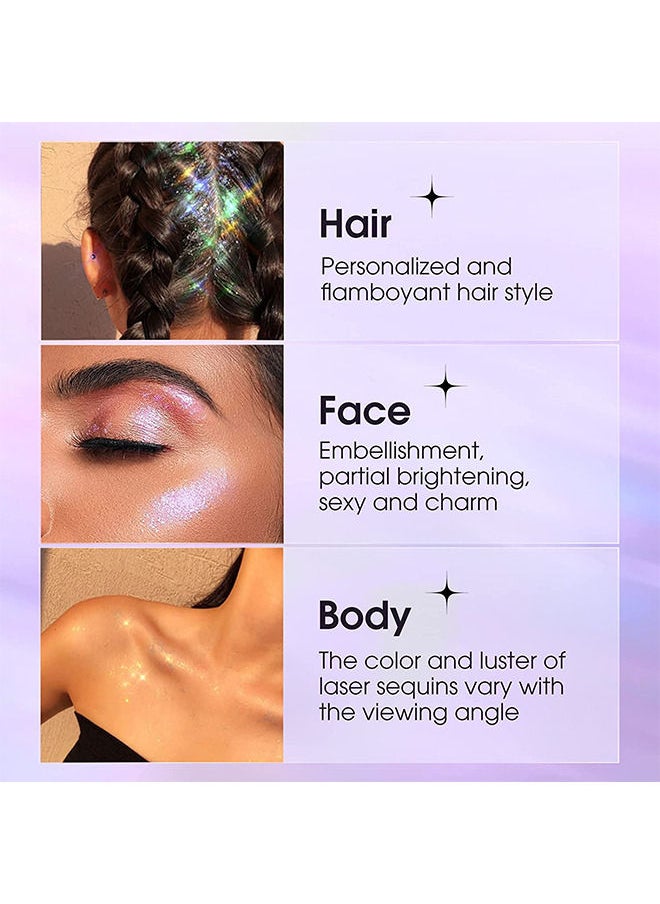 LANGMANNI - Holographic Body Glitter Gel - Cosmetic-Grade, Color Changing Glitter for Face, Body, and Hair, Safe and Easy to Use, Perfect for Festivals Parties, Vegan & Cruelty Free (Golden Mirage) - Image 1