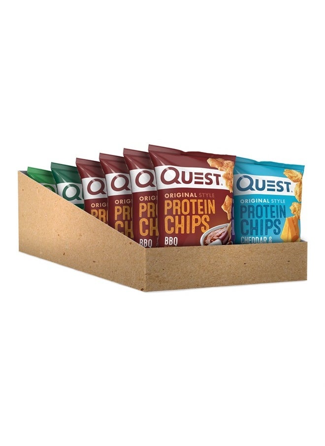 QUEST NUTRITION - Protein Chips Variety Pack, (BBQ, Cheddar & Sour Cream, Sour Cream & Onion), High Protein, Low Carb, 1.1 Ounce (Pack of 12) - Image 1