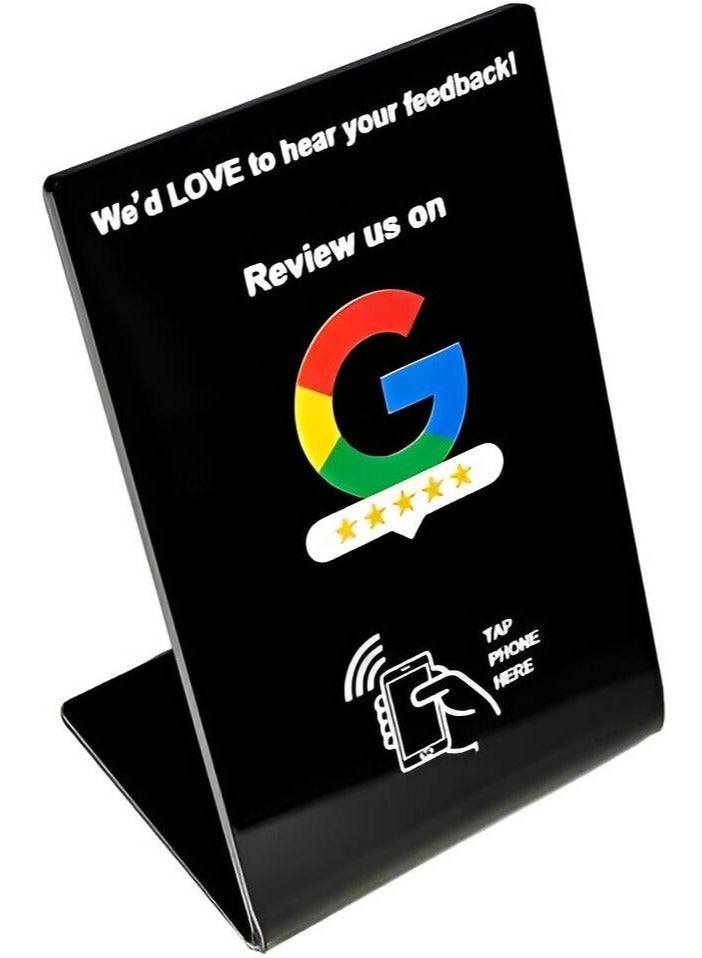 Google Review Stand, NFC Technology, NTAG213 Chip, Black