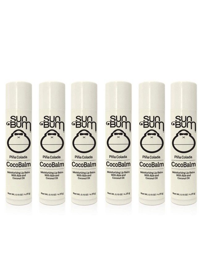 Cocobalm | Vegan And Cruelty Free Moisturizing Lip Balm With Aloe And Coconut Oil | Pina Colada (.15 Oz) | Pack Of 6