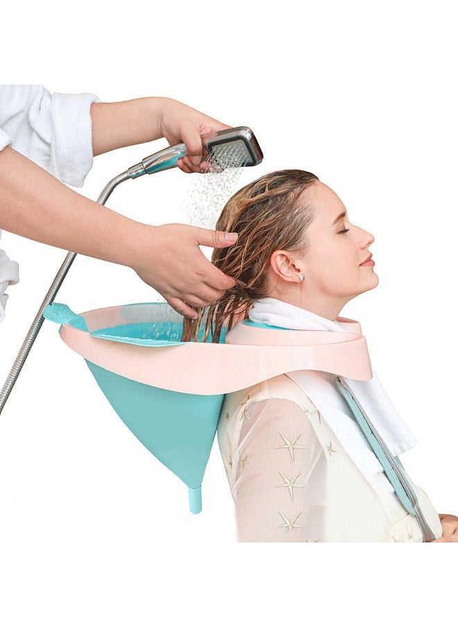 Generic Hair Wash Basin with Adjustable Strap Tube Earplugs Collapsible Shampoo Trays Mobile Hair Washing Basin No Spills Wash Hair In Bed Hair  - Image 3