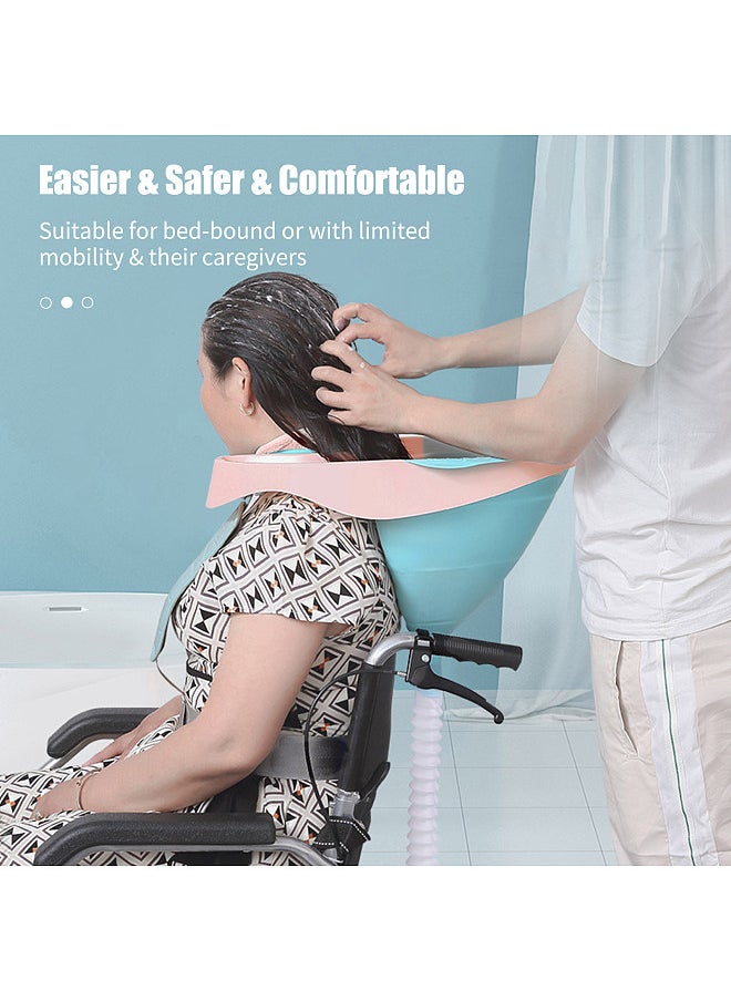 Generic Hair Wash Basin with Adjustable Strap Tube Earplugs Collapsible Shampoo Trays Mobile Hair Washing Basin No Spills Wash Hair In Bed Hair  - Image 2