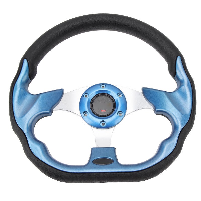 MOMO Golf Cart Steering Wheel 12.5 Inch PU Leather Blue - Racing Style Ergonomic Design Universal Steering Wheel for E-Z-GO Club Car Golf Carts - Image 3