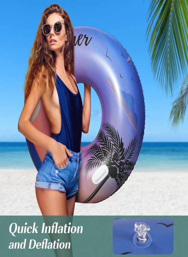HeySplash Swimming Ring with Handles for Adults, 42 Inch Large Float for Pool, Inflatable Pool Float, Adult Water Toys for Beach, Sunset Purple - Image 5