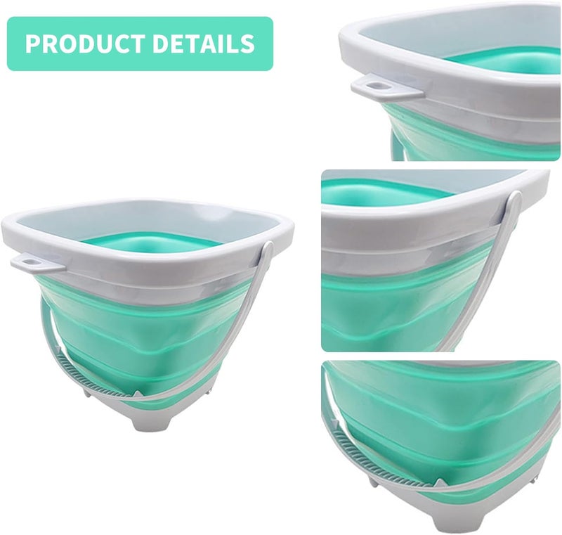 MetalNuts مجموعة الشاطئ من الدلو والمجرفة – 6 قطع دلو شاطئ قابل للطي مع مجارف ومشط، دلاء رمل قابلة للطي مع مقبض، أدوات لعب خارجية محمولة للرمل والماء للشاطئ والحديقة والسفر، أ - Image 3