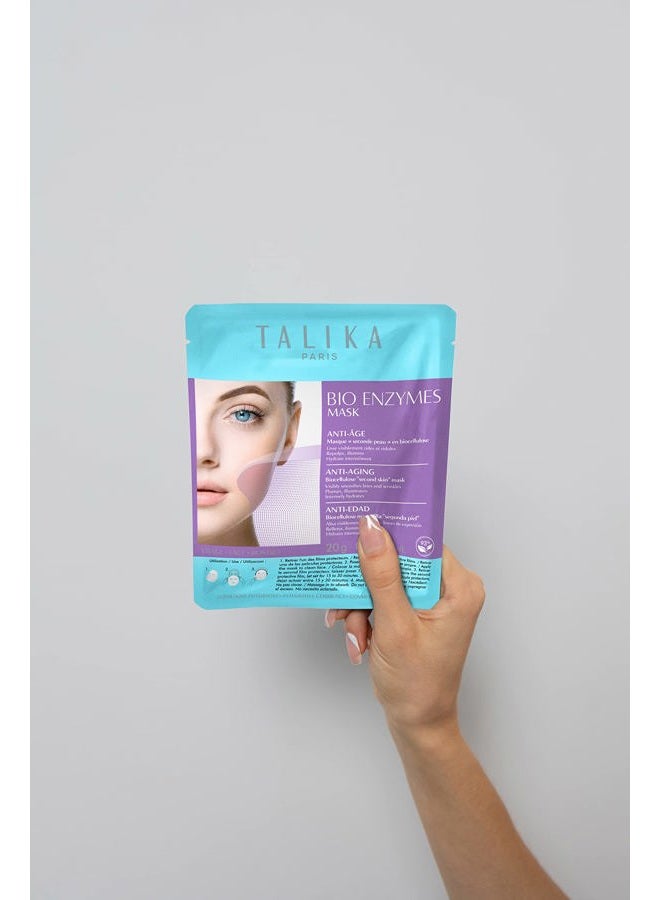 Talika Bio Enzymes Anti-Ageing Mask - Smoothing Anti-Ageing Face Mask - Biocellulose Moisturising Mask - Second Skin Effect Beauty Sheet Mask - 12g - Image 2