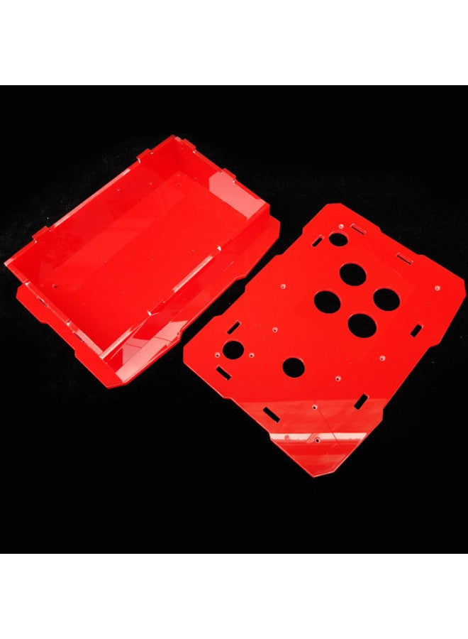 Transparent Rocker Shell Rocker Outer Frame Rocker Shell Arcade Frame Rocker DIY Accessories King Of Fighters Arcade-Product Color:Red Acrylic Frame With Field Keys  - Image 1