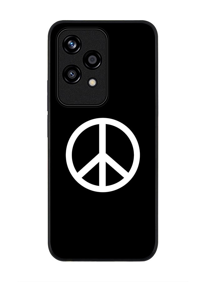 Stylizedd Rugged Black edge case for Honor 200 Lite, Slim fit Soft Case Flexible Rubber Edges Anti Drop TPU Gel Thin Cover -  Peace Sign - Image 1