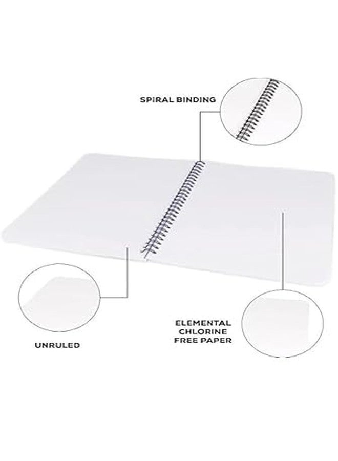 Spiral Notebook Plain 200 Pages Multi-Coloured, A4 Size (Pack Of 7) Hard Cover - Image 2