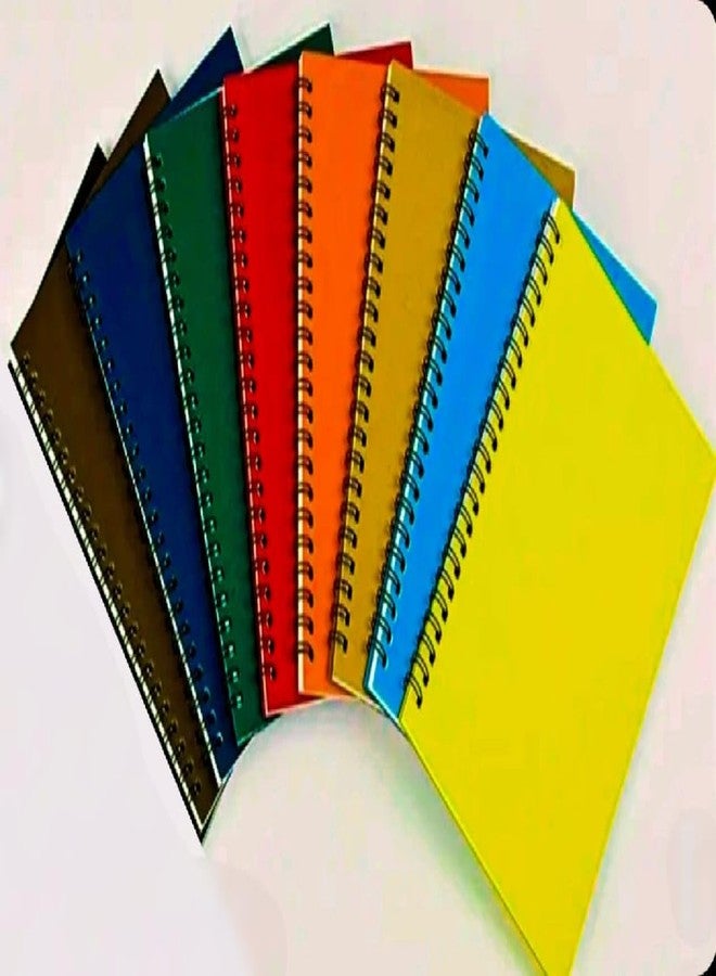 Spiral Notebook Plain 200 Pages Multi-Coloured, A4 Size (Pack Of 7) Hard Cover - Image 1