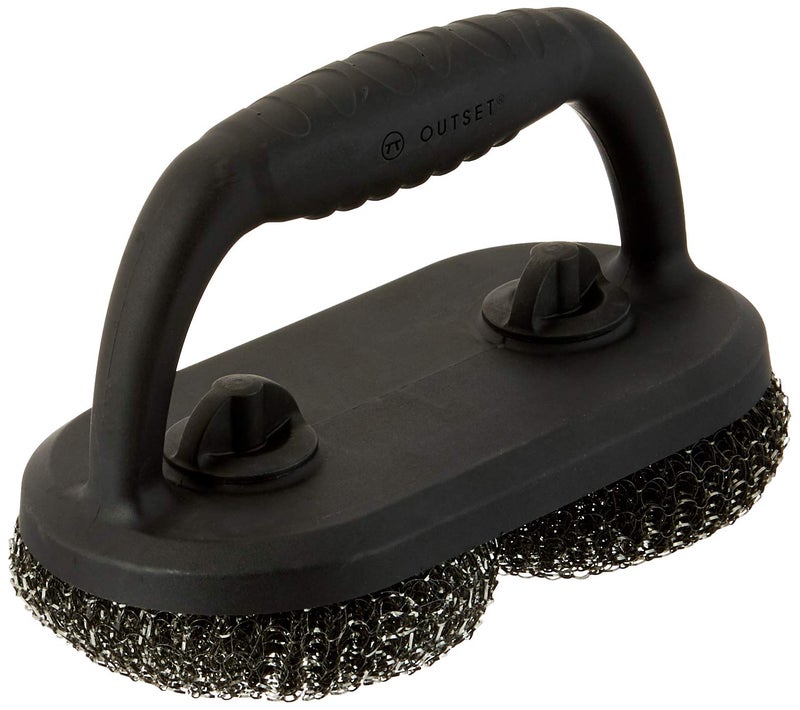 Outset Outset 76226 Short Handle Mesh Scrubber Grill Brush Black
